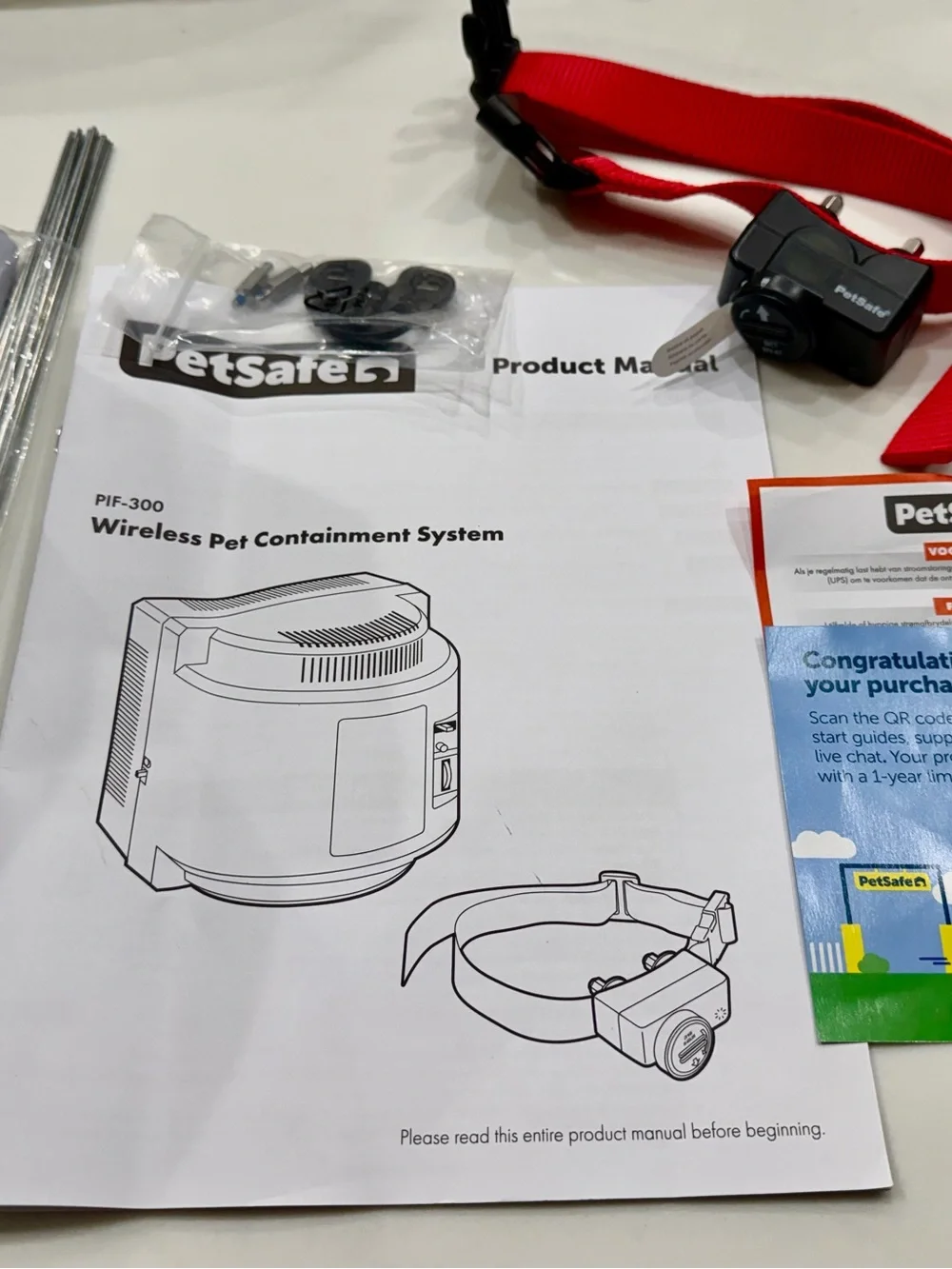 New! PetSafe Wireless Fence System with Red Collar - PetSafe